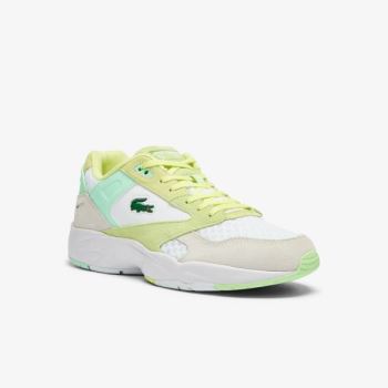 Lacoste Storm 96 Lo Suede and Mesh Sneakers - Tenisky Pánské Bílé / Světle Žluté | CZ-oLw2nY